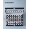 image:imageSONGMICS Watch Box 12 Slots with Glass Windows 360 Rotating Vertical Watch Display Case Jewelry Sunglasses Ring Storage 10 Necklace Hooks Removable Pillows Velvet Lining Ink Black UJWB028B01Ink Black  Dove Gray