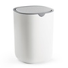 image:imageSONGMICS Mini Desk Trash Can with Lid Small Table Round Wastebasket Mini Trash Can for Desk Bathroom Vanity Bedroom Car Stainless Steel Swing Lid 07 Gal Blue ULTB250Q101Cloud White