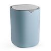 image:imageSONGMICS Mini Desk Trash Can with Lid Small Table Round Wastebasket Mini Trash Can for Desk Bathroom Vanity Bedroom Car Stainless Steel Swing Lid 07 Gal Blue ULTB250Q101Blue
