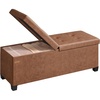image:imageSONGMICS Storage Ottoman Bench with Legs Folding Ottoman Foot Rest with Flipping Lid Bench with Storage for Living Room Bedroom Entryway Synthetic Leather 433 Inches Ink Black ULSF085BH01Coffee Brown