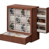 image:imageSONGMICS Watch Box 12 Slots with Glass Windows 360 Rotating Vertical Watch Display Case Jewelry Sunglasses Ring Storage 10 Necklace Hooks Removable Pillows Velvet Lining Ink Black UJWB028B01Coffee Brown