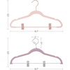 image:imageSONGMICS 30Pack amp 24Pack Pants Hangers Bundle Slim NonSlip SpaceSaving Adjustable Clips Velvet Finish Pink