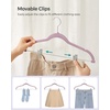 image:imageSONGMICS 30Pack amp 24Pack Pants Hangers Bundle Slim NonSlip SpaceSaving Adjustable Clips Velvet Finish Pink