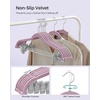 image:imageSONGMICS 30Pack amp 24Pack Pants Hangers Bundle Slim NonSlip SpaceSaving Adjustable Clips Velvet Finish Pink
