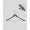 image:imageSONGMICS Wooden Hangers Set of 20 Coat Hangers Clothes Hangers with Shoulder Notches AntiSlip Trousers Bar 360 Swivel Hook for Suits Shirts Coats Lead Grey CRW001G02