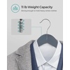 image:imageSONGMICS Wooden Hangers Set of 20 Coat Hangers Clothes Hangers with Shoulder Notches AntiSlip Trousers Bar 360 Swivel Hook for Suits Shirts Coats Lead Grey CRW001G02