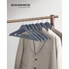 image:imageSONGMICS Wooden Hangers Set of 20 Coat Hangers Clothes Hangers with Shoulder Notches AntiSlip Trousers Bar 360 Swivel Hook for Suits Shirts Coats Lead Grey CRW001G02