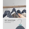 image:imageSONGMICS Wooden Hangers Set of 20 Coat Hangers Clothes Hangers with Shoulder Notches AntiSlip Trousers Bar 360 Swivel Hook for Suits Shirts Coats Lead Grey CRW001G02