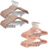 image:imageSONGMICS 30Pack Pants Hangers and 24Pack Pants Hangers Bundle Clothes Hangers with Adjustable Clips NonSlip SpaceSaving Pale Brown and Light Pink UCRF012LB30 and UCRF14PK24