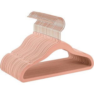 image:imageSONGMICS Baby Kids Hangers 30 Pack for Closet 118 x 81 Inches Rose Gold 360 Swivel Hooks SpaceSaving Clothes Velvet Hangers for Nursery NonSlip Jelly Pink UCRF027P30Pink