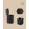 image:imageSONGMICS Dog Poop Trash Can 16Gallon 6 L Outdoor Garbage Can with Lid Soft Close Stainless Steel with Inner Bucket Metallic Silver ULTB590E02Ink Black