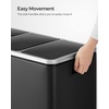 image:imageSONGMICS Trash Can 3 x 48 Gallon Garbage Can 144 Gallon Recycle Bin with SoftClose Lids Pedals and Inner Buckets for Kitchen Stainless Steel Black ULTB154B01Black
