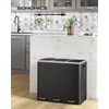 image:imageSONGMICS Trash Can 3 x 48 Gallon Garbage Can 144 Gallon Recycle Bin with SoftClose Lids Pedals and Inner Buckets for Kitchen Stainless Steel Black ULTB154B01Black
