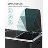 image:imageSONGMICS Trash Can 3 x 48 Gallon Garbage Can 144 Gallon Recycle Bin with SoftClose Lids Pedals and Inner Buckets for Kitchen Stainless Steel Black ULTB154B01Black