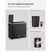 image:imageSONGMICS Trash Can 3 x 48 Gallon Garbage Can 144 Gallon Recycle Bin with SoftClose Lids Pedals and Inner Buckets for Kitchen Stainless Steel Black ULTB154B01Black