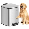 image:imageSONGMICS Dog Poop Trash Can 16Gallon 6 L Outdoor Garbage Can with Lid Soft Close Stainless Steel with Inner Bucket Metallic Silver ULTB590E02Metallic Silver