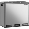 image:imageSONGMICS Trash Can 3 x 48 Gallon Garbage Can 144 Gallon Recycle Bin with SoftClose Lids Pedals and Inner Buckets for Kitchen Stainless Steel Black ULTB154B01Silver and Black