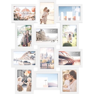 image:imageSONGMICS 10 ToolFree Assembly Collage Photo Frames for Wall  Multi Picture Frames Two 8 x 10 Inches Four 5 x 7 Inches Four 4 x 6 Inches Black KAVI Collection URPF100BZ01Cloud White