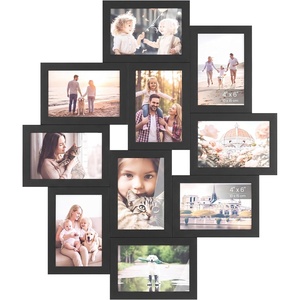 image:imageSONGMICS 10 ToolFree Assembly Collage Photo Frames for Wall  Multi Picture Frames Two 8 x 10 Inches Four 5 x 7 Inches Four 4 x 6 Inches Black KAVI Collection URPF100BZ01Ink Black