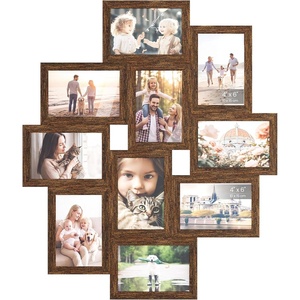 image:imageSONGMICS 10 ToolFree Assembly Collage Photo Frames for Wall  Multi Picture Frames Two 8 x 10 Inches Four 5 x 7 Inches Four 4 x 6 Inches Black KAVI Collection URPF100BZ01Reddish Brown